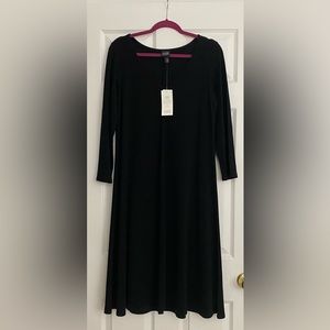 Black New (with tags) Eileen Fisher Tencel/cashmere fit and flare dress.